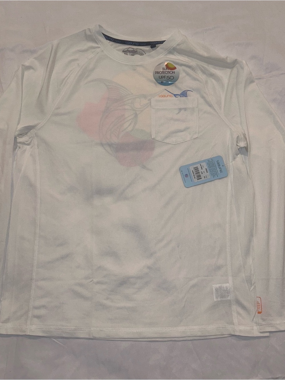 Laguna B Men's Long Sleeve Sun Protection Tee - White